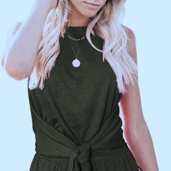 Cute Zesica High Neck Halter Romper Shorts - Picture 9 of 14